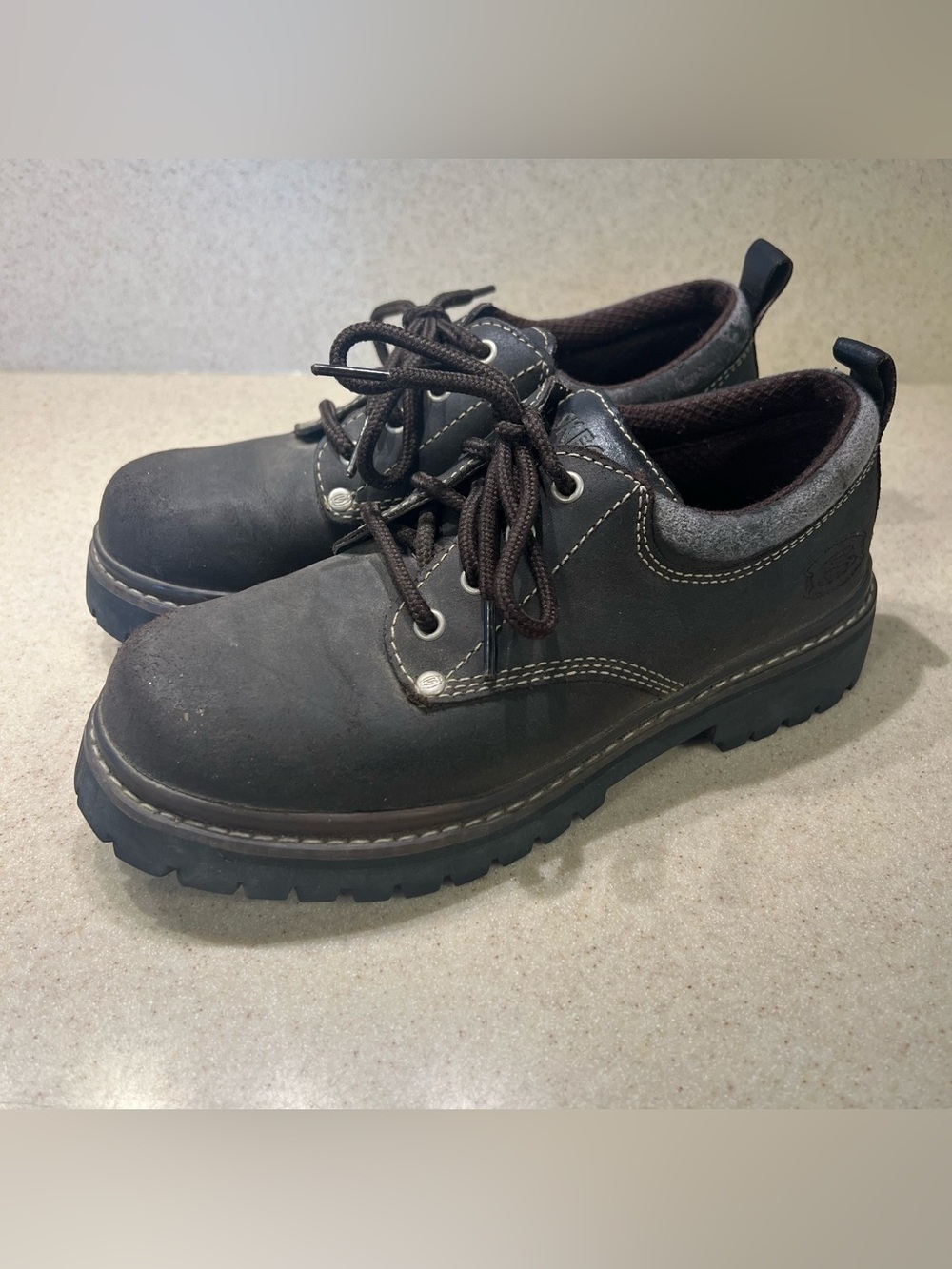 Skechers Vintage Hard Hats Hard Core Chunky Platforms Oxfords Shoes Suede Sz 7.5
